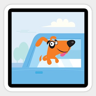 CUTE VACATION TRAVEL DOG Sticker